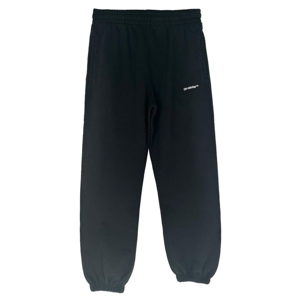 Off-White Wave Out Diag Short Sweatpants in Black Cotton